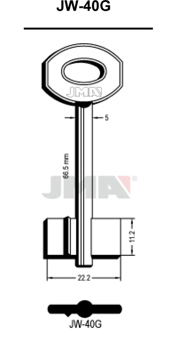 LLAVE EN BRUTO GORJA LATON JW-40G JMA -