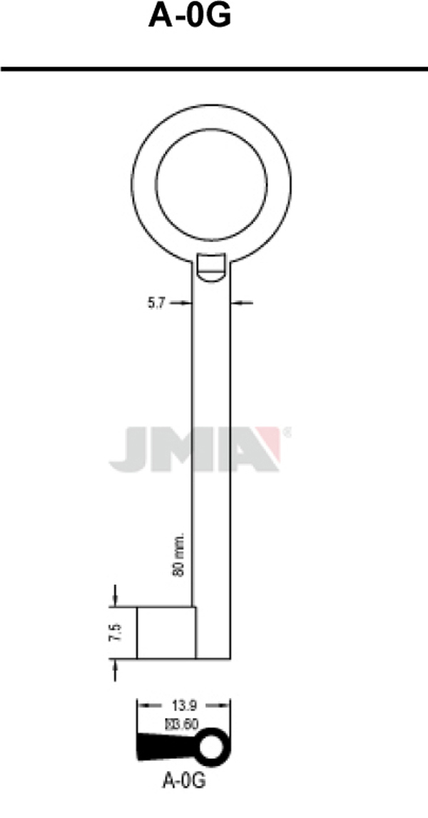 LLAVE EN BRUTO GORJA LATON A-0G JMA -