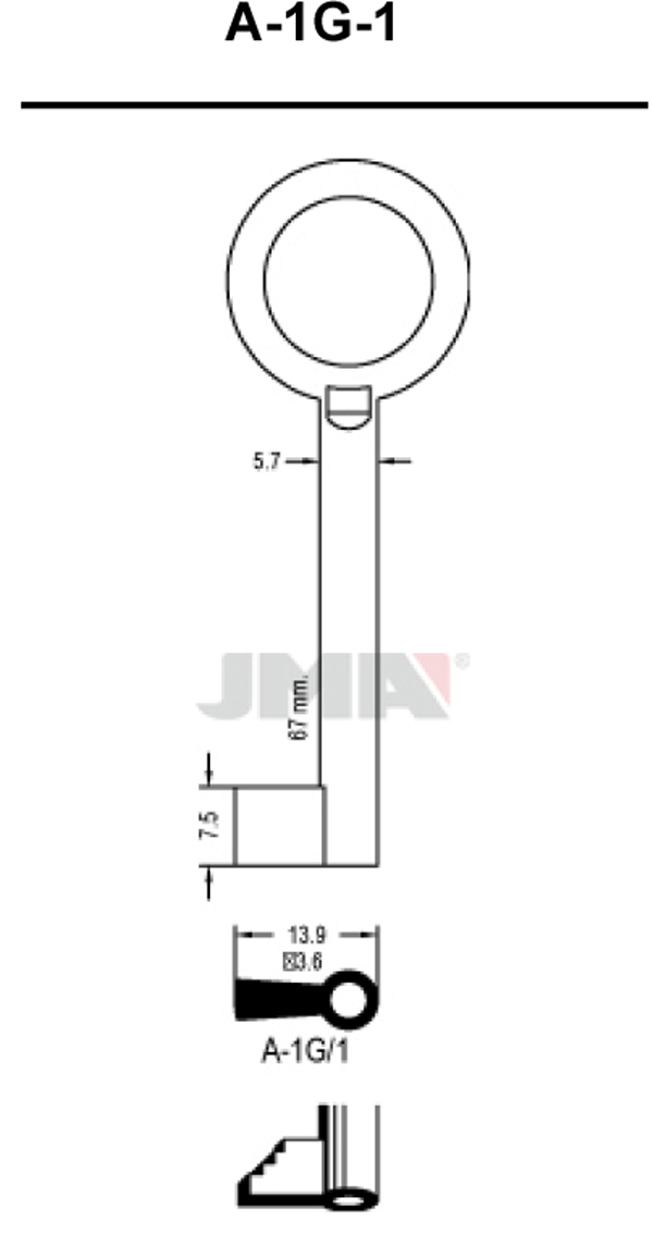 LLAVE EN BRUTO GORJA LATON A-1G/1 JMA -