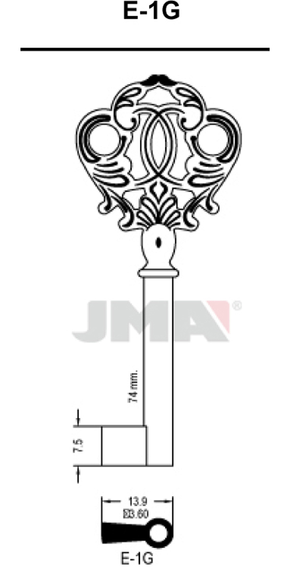 LLAVE EN BRUTO GORJA LATON E-1G JMA -