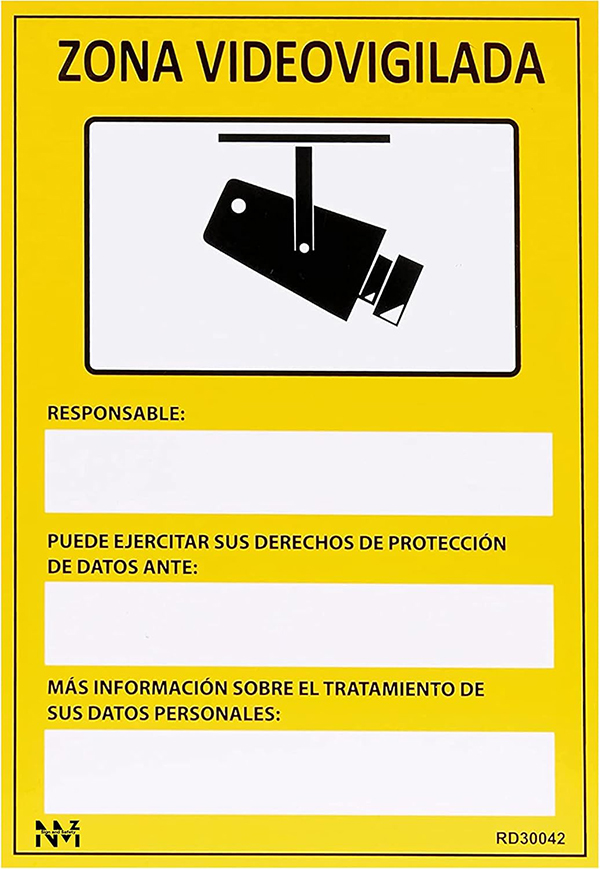 SEÑAL ZONA VIDEOVIGILADA RD30042 NORMALUZ 210X300 MM