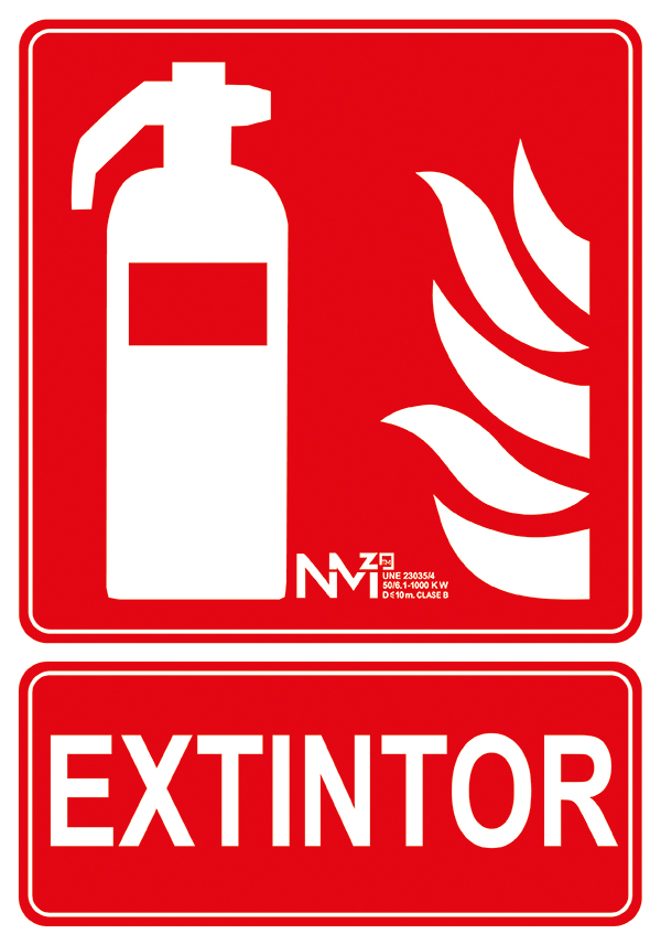SEÑAL EXTINTOR PVC CLASE B RD00101 NORMALUZ 210X300MM