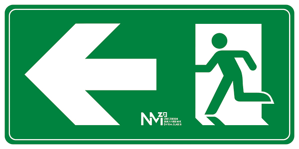 SEÑAL EVACUACIÓN FLECHA IZQUIERDA PVC CLASE B B11131 NORMALUZ 100X40X120