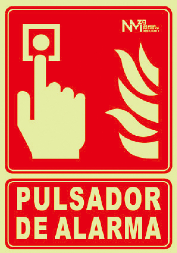 SEÑAL PULSADOR PVC CLASE B B00111 NORMALUZ 210X300MM