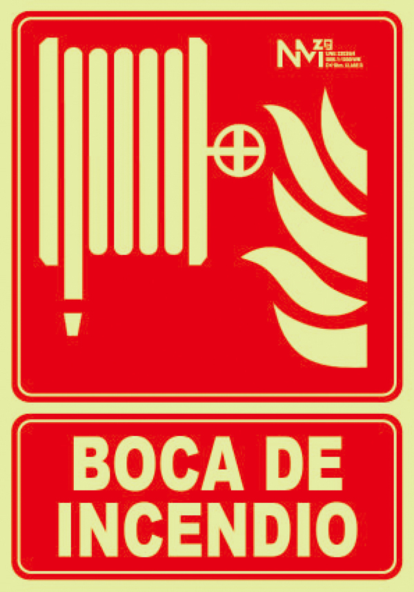 SEÑAL BIE BOCA INCENDIOS PVC CLASE B B00108 NORMALUZ 210X300MM
