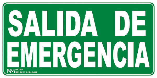 SEÑAL SALIDA DE EMERGENCIA PVC CLASE B B13106 NORMALUZ 320X160MM