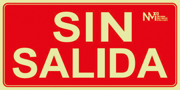 SEÑAL SIN SALIDA PVC CLASE B B01100 NORMALUZ 200X250MM