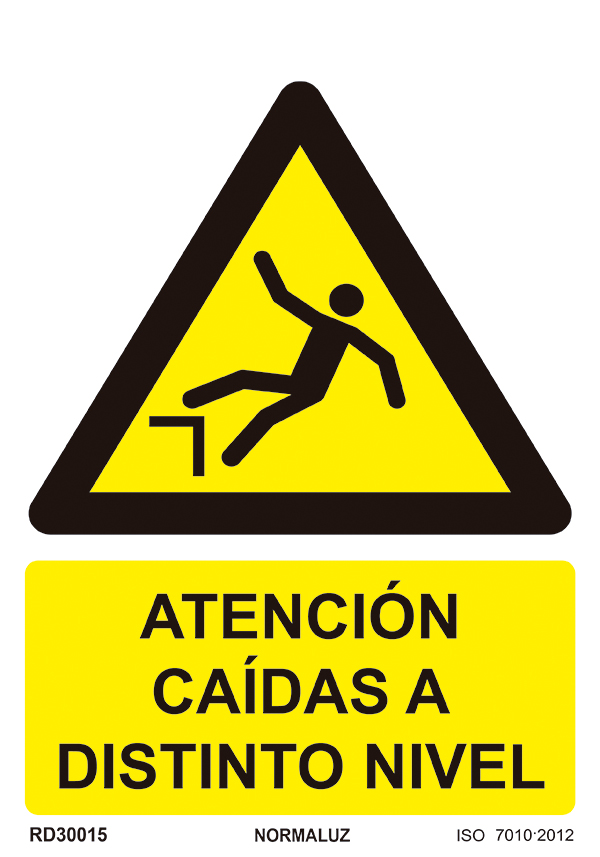 SEÑAL PELIGRO CAIDAS A DISTINTO NIVEL PVC RD30015 NORMALUZ 210X300MM