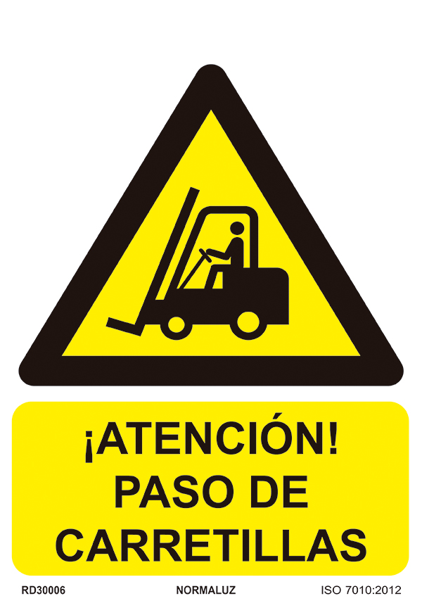 SEÑAL PELIGRO ATENCION PASO DE CARRETILLA PVC RD30006 NORMALUZ 210X300MM