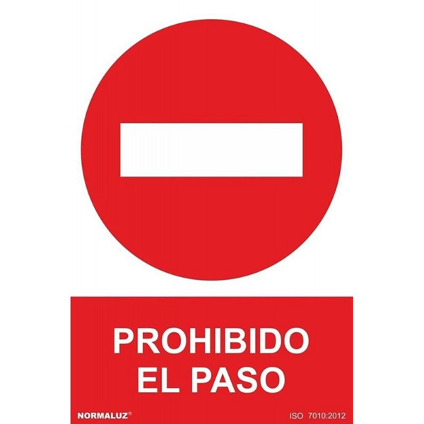 SEÑAL PROHIBIDO EL PASO PVC RD40017 NORMALUZ 210X300MM