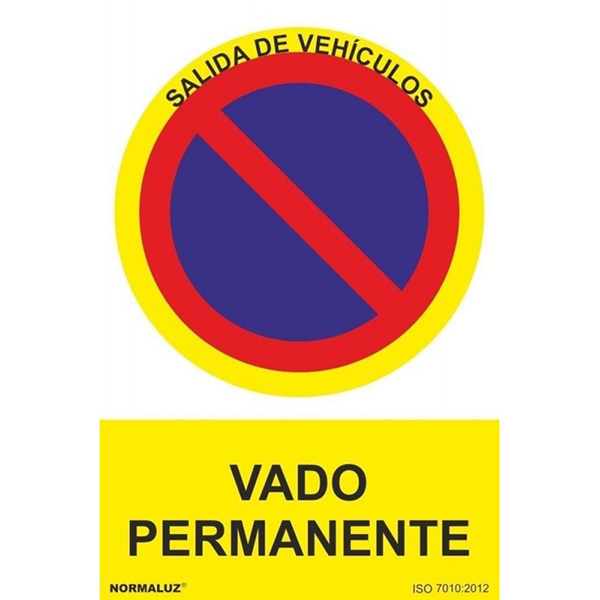 SEÑAL PROHIBIDO VADO PERMANENTE PVC RD40048 NORMALUZ 210X300MM