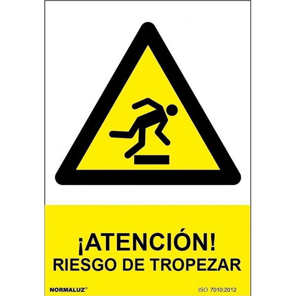 SEÑAL PELIGRO RIESGO DE TROPEZAR PVC RD30014 NORMALUZ 210X300MM