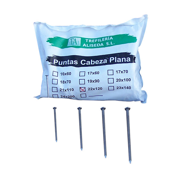 PUNTA H. C/PLANA PAQUETE 3 KGS  ALISEDA 15X50 MM