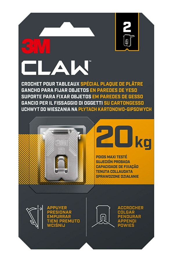 CUELGACUADRO S/CLAVO PLADUR 2 PZS 3PH20-2WMR 3M 20 KG