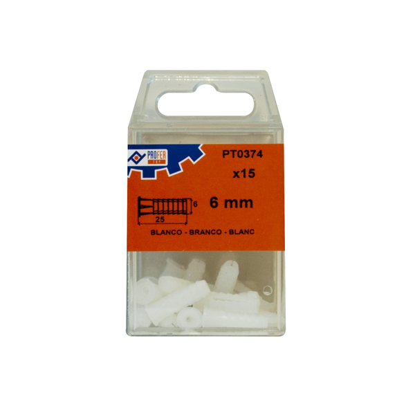 TACO PLASTICO BLANCO C/10 PZS 48405-PT0376 PROFER TOP 8 MM