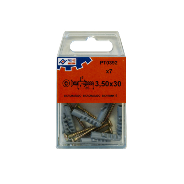TACO 5+TIRAFONDO 3,5X30 C/7 PZ 48421-PT0392 PROFER TOP -