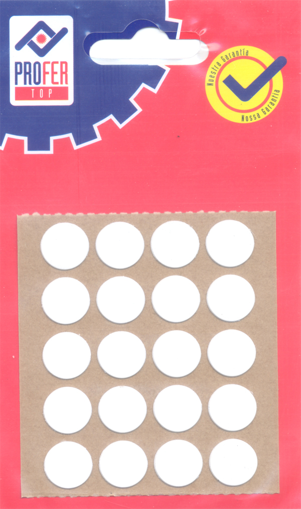 TAPON ADHESIVO BLANCO BL 20 PZ PT0711 PROFER TOP 13 MM