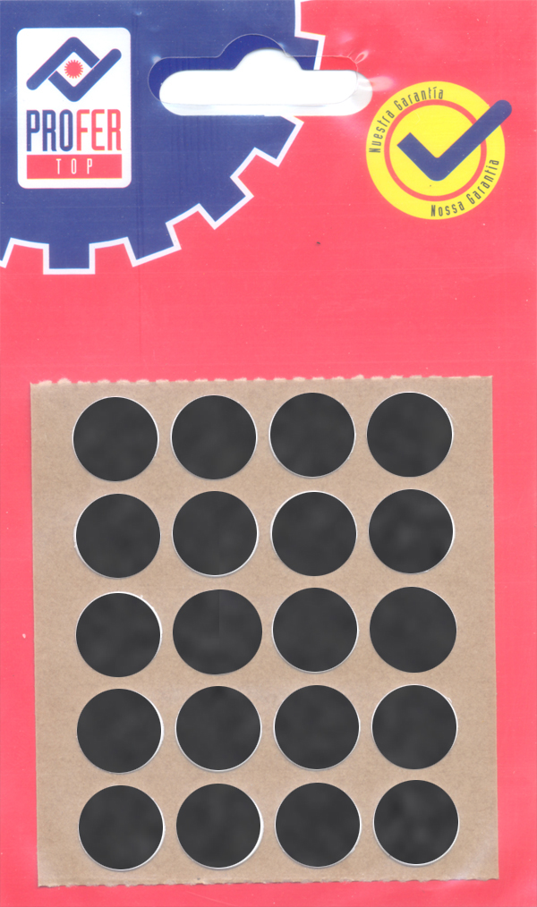TAPON ADHESIVO NEGRO BL 20 PZ PT0712 PROFER TOP 13 MM