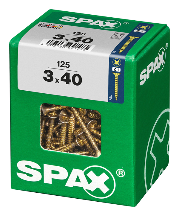 TORNILLO CP YELLOX PZ PQ.125 UD SPAX L 3X40 MM