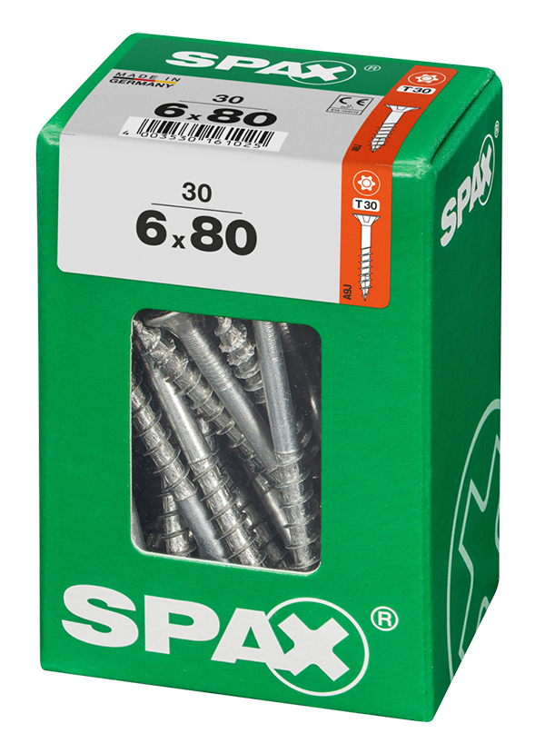 TIRAFONDO CP TORX WIROX PQ.30 UD SPAX T-STAR 6X80 MM