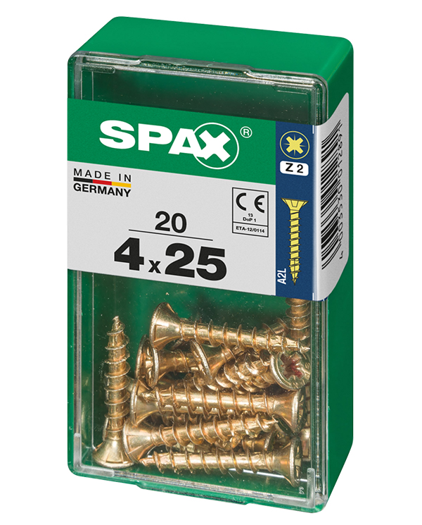 TORNILLO CP YELLOX PZ BL.20 UD SPAX S 4X25 MM