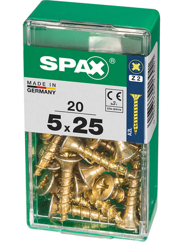 TORNILLO CP YELLOX PZ BL.20 UD SPAX S 5X25 MM