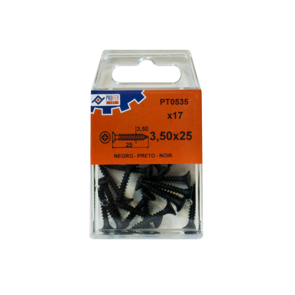 TIRAFONDO PLADUR NEGRO C/125 48567-PT0538 PROFER TOP 3,5X25 MM