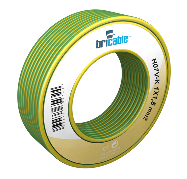 CABLE LINEA FLEXIBLE AMAR/VERDE H07V-K R/10M CR20562 FAMATEL 1,5