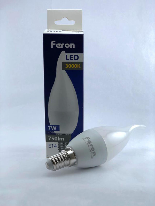 LAMPARA LED VELA VIENTO E14 LC 3000K 750LM 25760 FERON 7 W