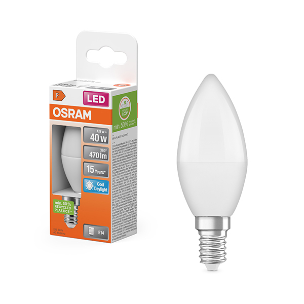 LAMPARA LED VELA 827 E14 470LM 2700K BC 731072 OSRAM 4,9 W