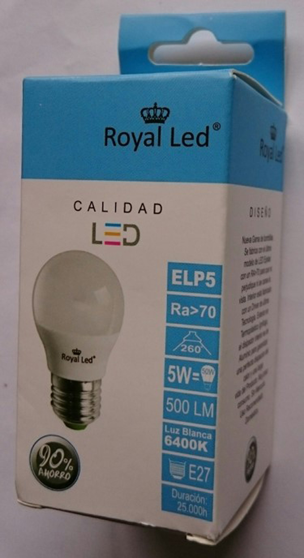 LAMPARA LED ESFERICA E-14 F 600lm 110947 ROYAL LED 5 W