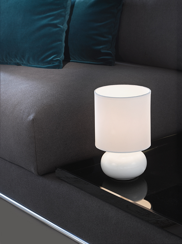 LAMPARA SOBREMESA E14 CERAMICA-TEXTIL BL -TRONDIO 93046 EGLO -