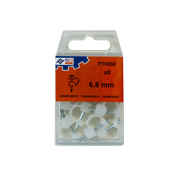GRAPA PLASTICO TRANSPARENT C/8 48579-PT0550 PROFER TOP 6,8 MM
