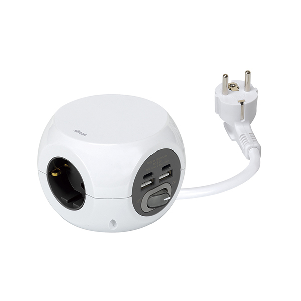 BASE MULTIPLE 3T COMBIBALL 2USB A + 2 USB C BM516305 SIMON -