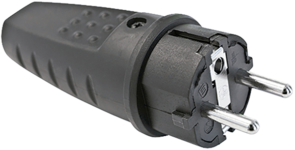 CLAVIJA IND GOMA-PVC TT 16A IP44 NEG PT1890 PROFER TOP 4,8 MM