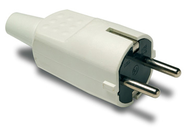 CLAVIJA 2P+T 16A PVC GOMA BLANCA IP20 1104 B FAMATEL 4,8 MM