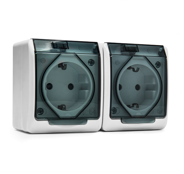 BASE ENCHUFE SUPERFICIE DOBLE IP54 ESTANCO 5125 FAMATEL 16 A