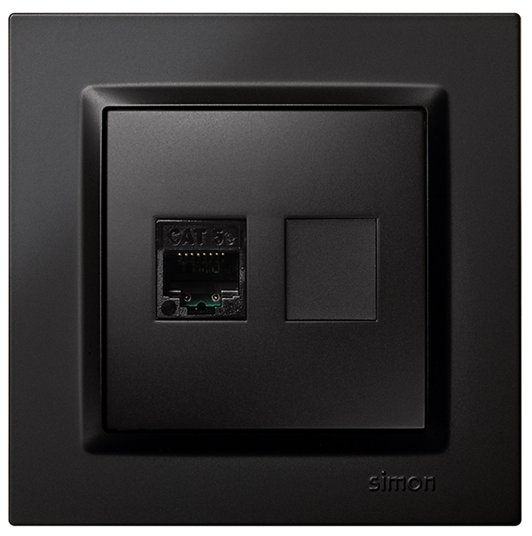 TOMA RJ45 CAT 5E NEGRO F1090598038 SIMON 16 A