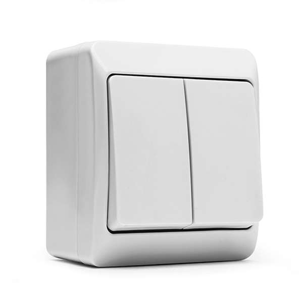 DOBLE INTERRUPTOR ESTANCO BCO 10A-250V IP54 5103 FAMATEL -