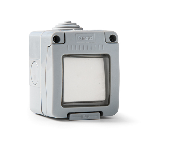 CONMUTADOR SUPERFICIE ESTANCO C/LUZ IP55 19072 FAMATEL 10 AMP