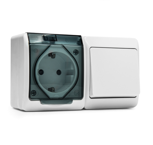 CONMUTADOR Y BASE SUPERFICIE TT ESTANCO IP54 5126 FAMATEL 16 A