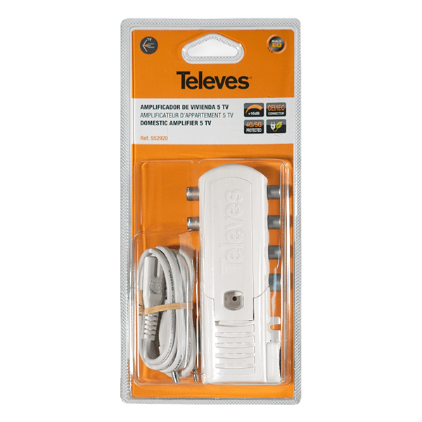 AMPLIFICADOR ANTENA TV 4 SALID 5G 552920 TELEVES -