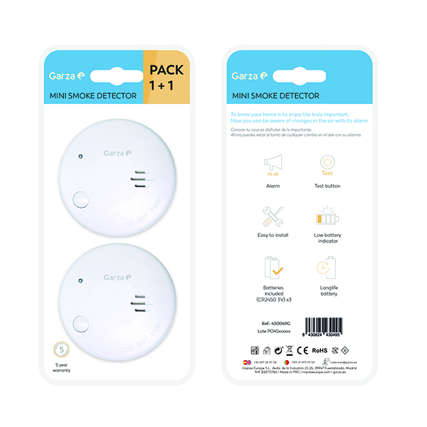 DETECTOR HUMO MINI BL.2 430049 GARZA -