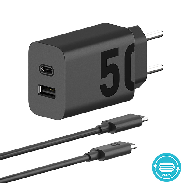 CARGADOR RED QC USB-A +PD USB-C CON CABLE 119MOTODUO50W-RE MOTOROLA 50 W