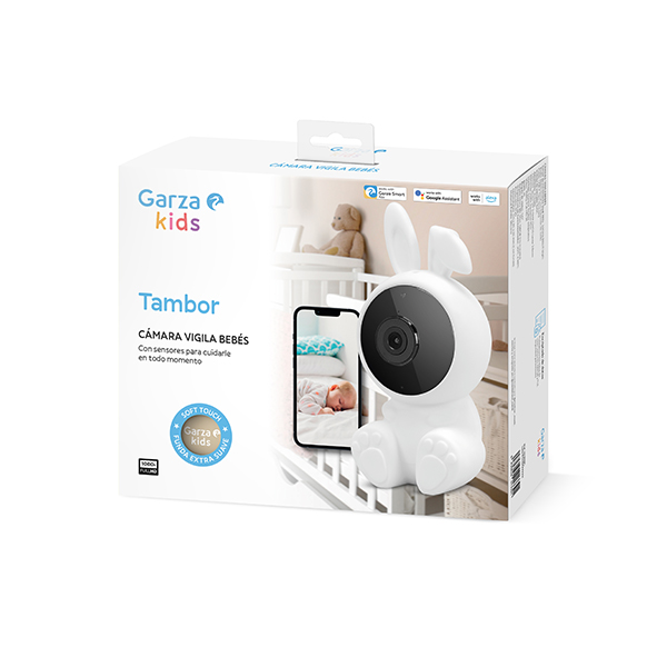 CAMARA IP WIFI VIGILA BEBES TAMBOR C/3 FUNDAS 401339G GARZA 1080 P