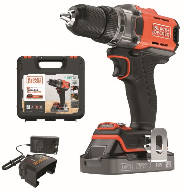 TALADRO ATORN BAT 2AH 2V 13MM+M BCD382D1XK B&D 18 V