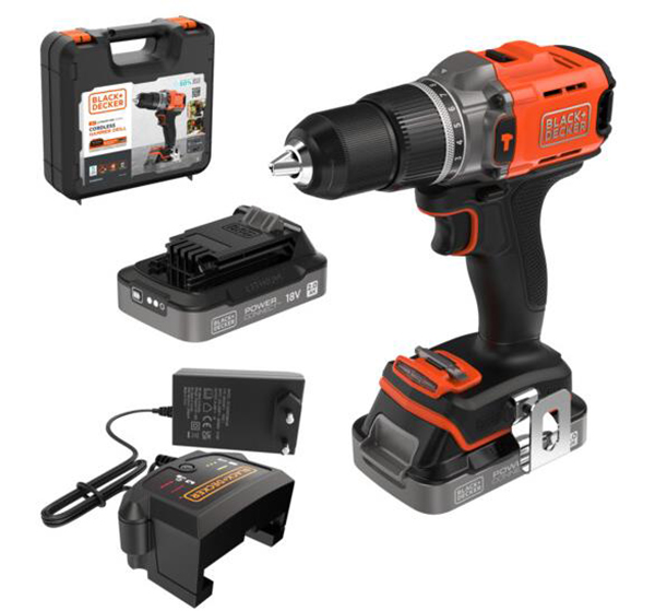 TALADRO PERC 2B 2AH 2V 13MM+M BCD383D2XK B&D 18 V