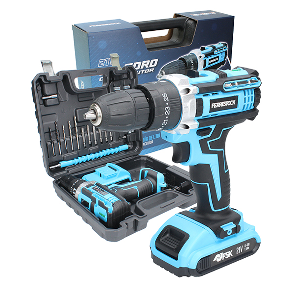 TALADRO PERC LI 1B 1.5AH+25 ACS+CARG FSKTAB101 FERRESTOCK 21 V