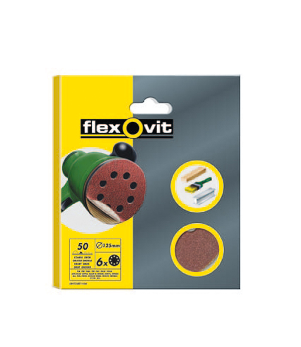 DISCO LIJA VELCRO 8 AGUJ PQ 6 GRANO 120 FLEXOVIT 125 MM