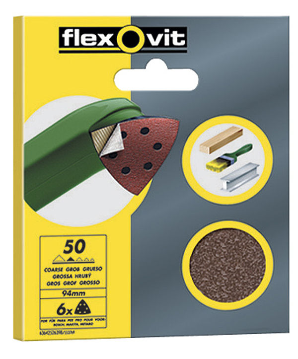 TRIANGULO LIJADORA MOUSE PQ 6 GRANO 120 FLEXOVIT 95X145 MM